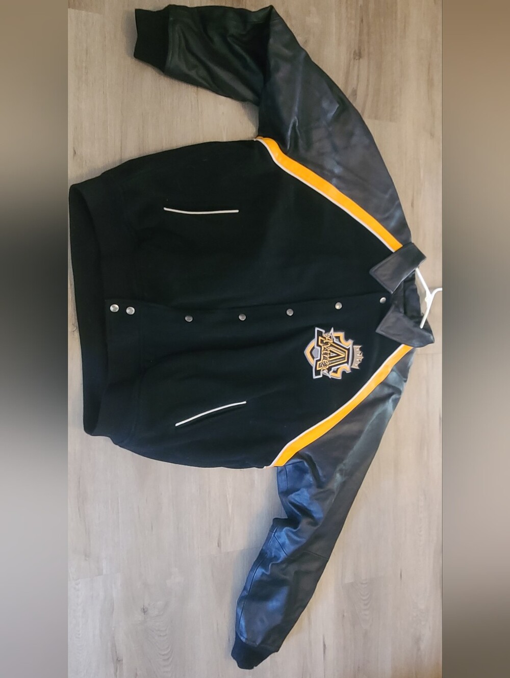 VINTAGE Avirex Black and Yellow Leather Jacket